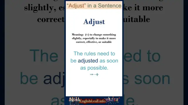 Video thumbnail for Adjust Meaning | Adjust in a Sentence | Most common words in English #Shorts