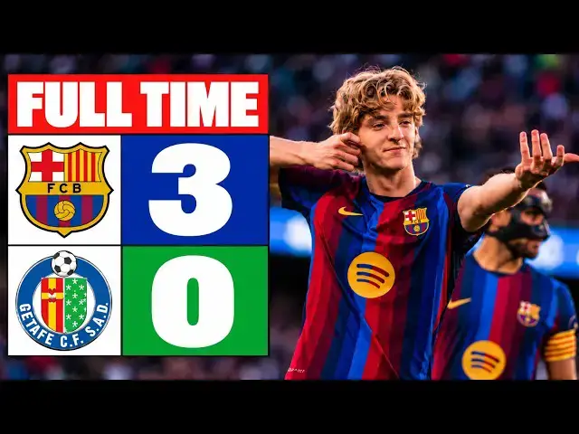 Video thumbnail for BARCELONA 3-0 GETAFE | BARÇA CRUSH GETAFE! 🔥 | ALL GOALS & FULL MATCH HIGHLIGHTS