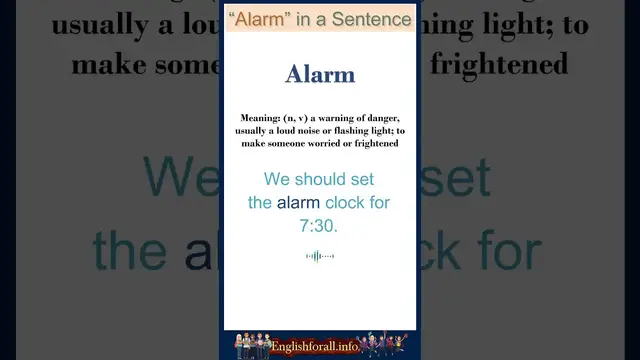 Video thumbnail for Alarm meaning | Alarm in a Sentence | Most common words in English #shorts