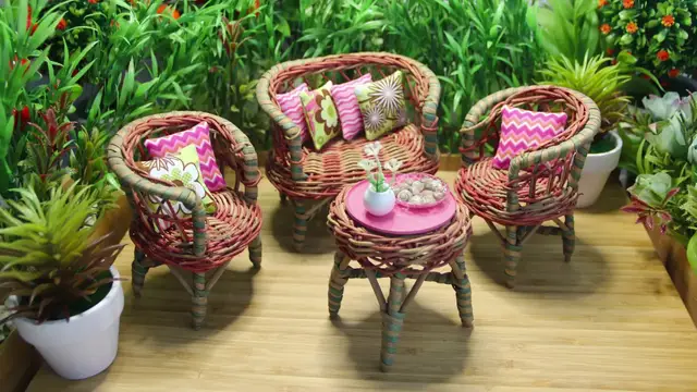 Video thumbnail for DIY Miniature Dollhouse: How to make an easy outdoor garden for Barbie dolls - no cutting required