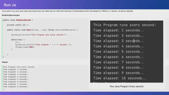 Video thumbnail for Run Java Code Every Second