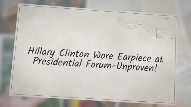 Video thumbnail for Hillary Clinton Wore Earpiece at Presidential Forum-Unproven!