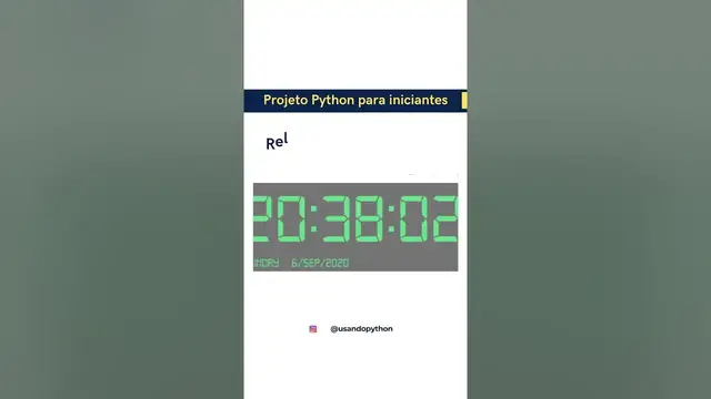 Video thumbnail for Aprenda a construir um relógio digital em Python #Shorts