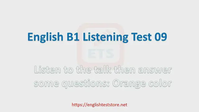 Video thumbnail for English B1 Listening Practice Test 09