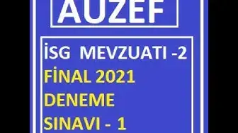 Video thumbnail for İş Sağlığı Ve Güvenliği Mevzuatı -2 Final 2021 Deneme Sınavı -1