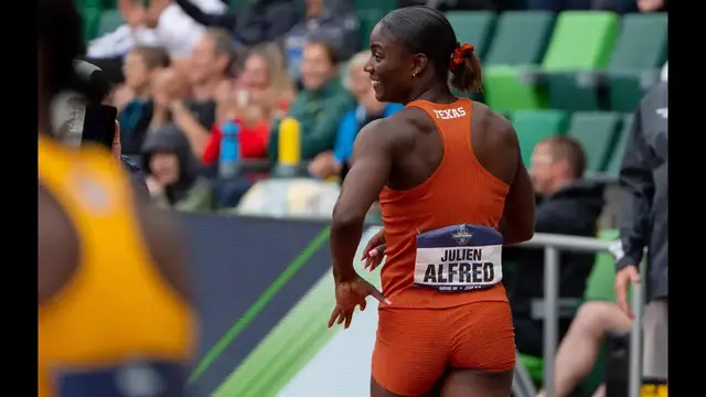 Video thumbnail for EPIC 200m: Julien Alfred 21.91 sets new records at Tom Jones Memorial Invitational