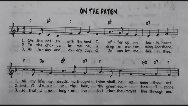 Video thumbnail for On The Paten - Catholic Mass Song Sheet Music