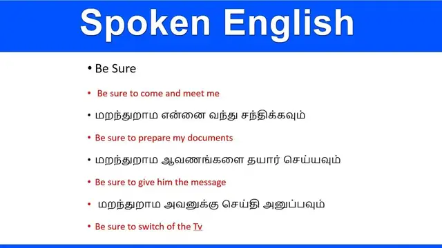 Video thumbnail for Mastering English Conversations: Spoken English Tips in Tamil | Be Sure