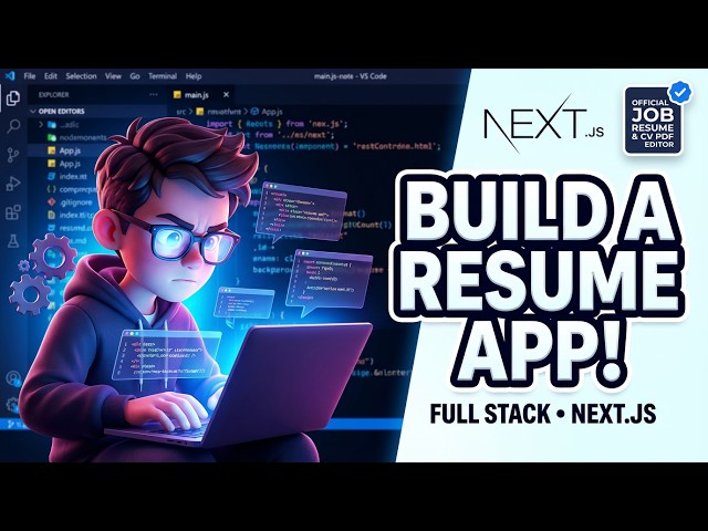 Video thumbnail for Build a Next.js Job Resume & CV Editor & Parser to Export to PDF in Browser Using TypeScript