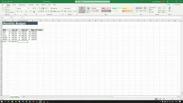 Video thumbnail for Excel Sum() Function