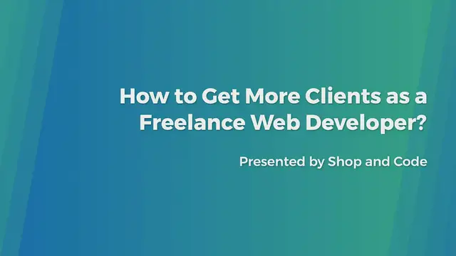 Video thumbnail for How to Get More Clients as a Freelance Web Developer?