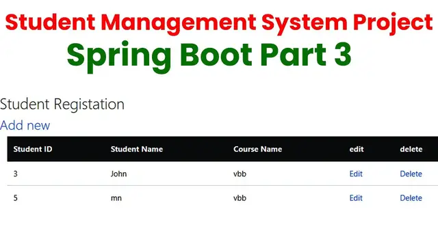Video thumbnail for Student Management System Project in Spring Boot Part 3