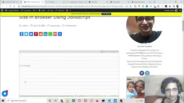 Video thumbnail for jsPDF Tutorial to Add & Fit PNG & GIF Images Using Base64 Code to PDF Document Page Size in Browser