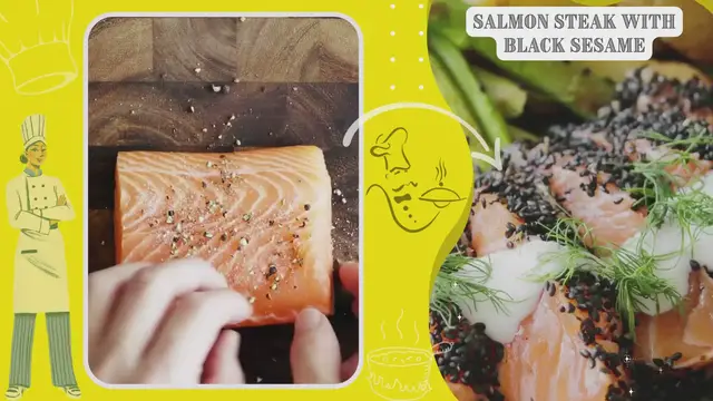 'Video thumbnail for Salmon Steak with Black Sesame'