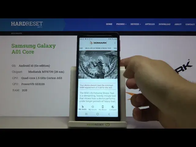 'Video thumbnail for Samsung Galaxy A01 Core Wild Life Extreme by 3DMark Benchmark'