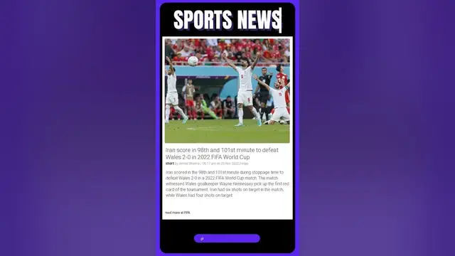 Video thumbnail for Iran score in 98th and 101st minute to defeat Wales 2 0 in 2022 FIFA World Cup