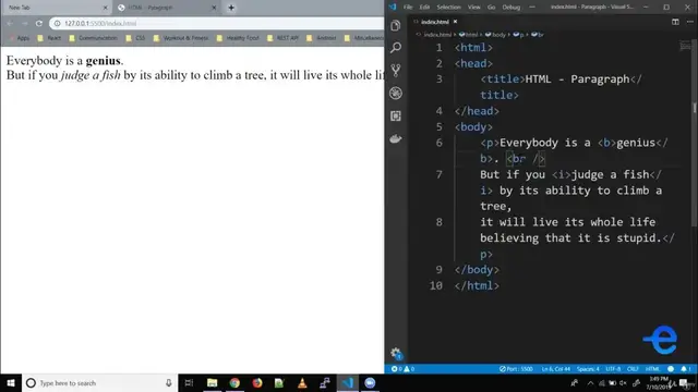 Video thumbnail for HTML   Adding Paragraph in a Web page