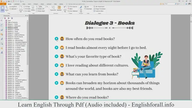 Video thumbnail for Learn English Through Pdf | English Conversation About Books