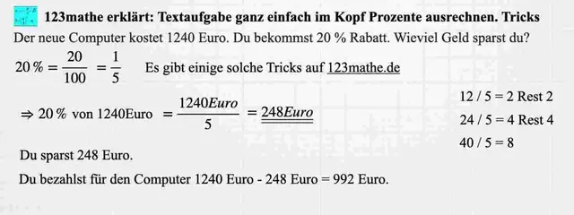 Video thumbnail for Prozentrechnen im Kopf Trick