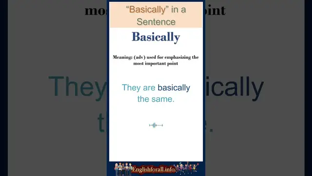 Video thumbnail for Basically meaning | Basically in a Sentence | Most common words in English #shorts
