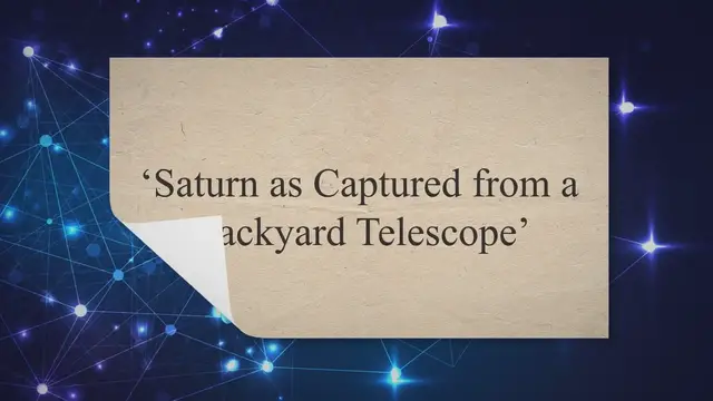 Video thumbnail for ‘Saturn as Captured from a Backyard Telescope’