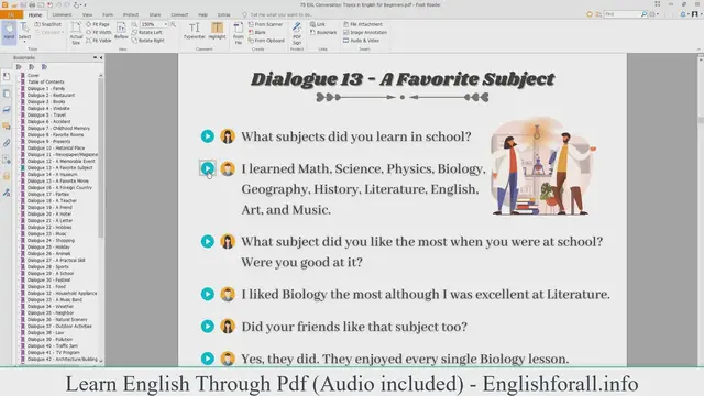 Video thumbnail for Learn English Through Pdf  English Conversation About A Favorite Subject
