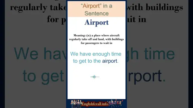 Video thumbnail for Airport meaning | Airport in a Sentence | Most common words in English #shorts