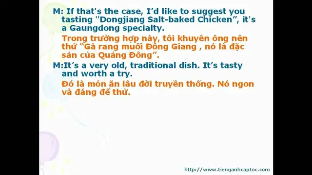 Video thumbnail for English for Restaurant Workers - Unit 03 - Dialogue 01