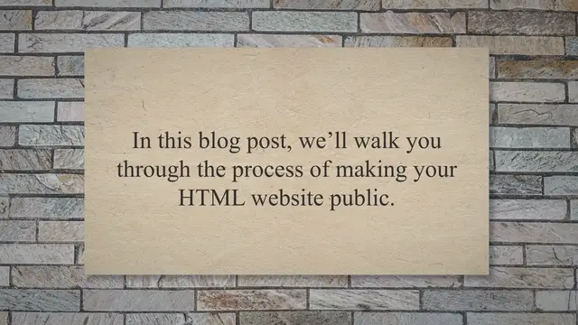 Video thumbnail for How To Make Your Html Website Public
