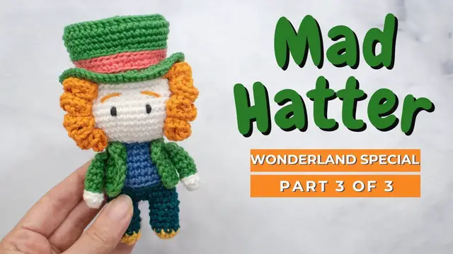 Video thumbnail for Mad Hatter crochet pattern. Amigurumi Mad Hatter video tutorial PART 3