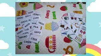 'Video thumbnail for Juego para niños. Tarjetas con imágenes para leer. Material educativo.'