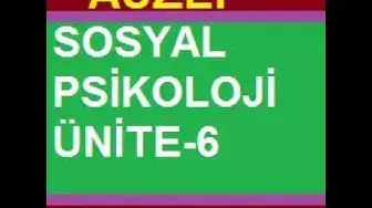 Video thumbnail for Sosyal Psikoloji Ünite 6