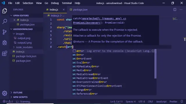 Video thumbnail for Sharp Node.js Tutorial | Converting JPG PNG Images to WEBP Format