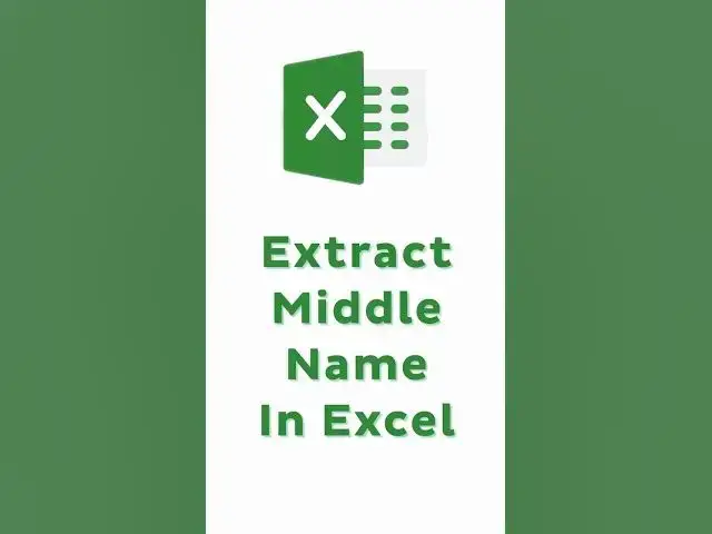Video thumbnail for Quickly Extract Middle Name in Excel ( In 15 Seconds) #shorts #excel