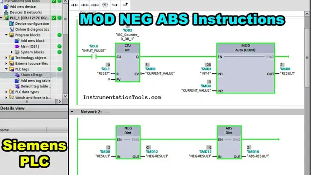Video thumbnail for Basics of Siemens PLC Programming - MOD NEG ABS Instructions