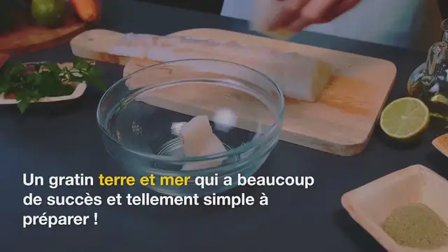 Video thumbnail for Gratin de cabillaud, poireaux et crumble de chorizo