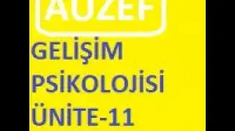 Video thumbnail for Auzef Gelişim Psikolojisi Ünite-11 Online