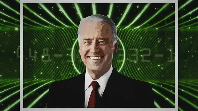 Video thumbnail for Joe Biden’s 2024 Campaign Site Uses ‘Dark Brandon’ Meme