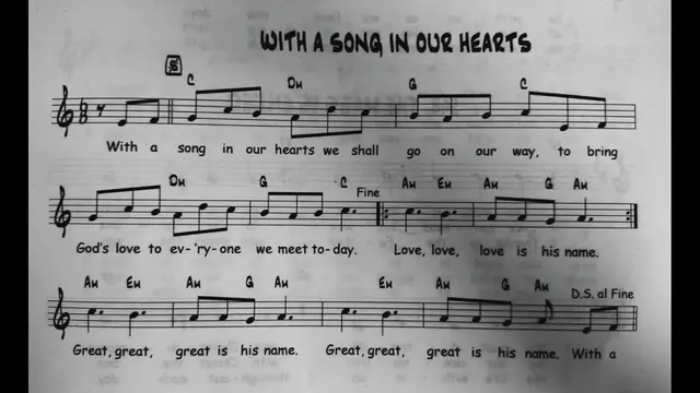 Video thumbnail for With A Song In Our Hearts - Catholic Mass Song Sheet Music