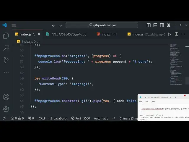 Video thumbnail for Build a Node.js Express GIF Editor to Change Speed & Rotate GIF Using Fluent-FFMPEG in Browser