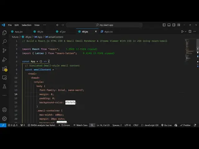 Video thumbnail for Build a React.js HTML CSS & Gmail Email Renderer & iFrame Viewer With CSS in JSX Using react-email