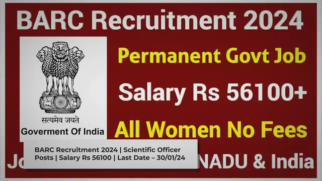 'Video thumbnail for BARC Recruitment 2024 | Salary Rs 56100 | Apply Online'