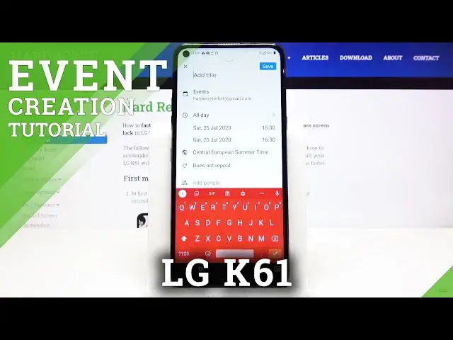 'Video thumbnail for How to Add Event to Calendar in LG K61 – Calendar'