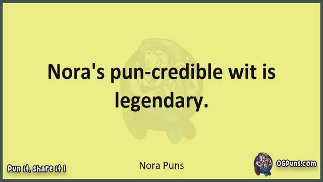 Video thumbnail for Nora - Jokes, Puns, Wordplays, and Laughter