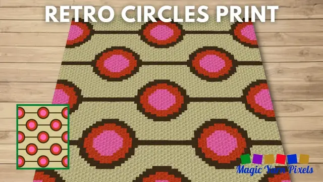 Video thumbnail for FREE GRAPH Retro Circles Print C2C & Tapestry Crochet Pattern | Magic Yarn Pixels