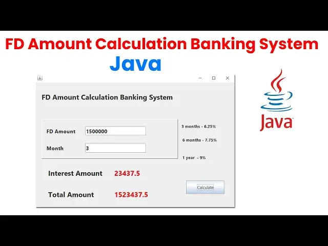 FD Amount Calculation Banking System using Java