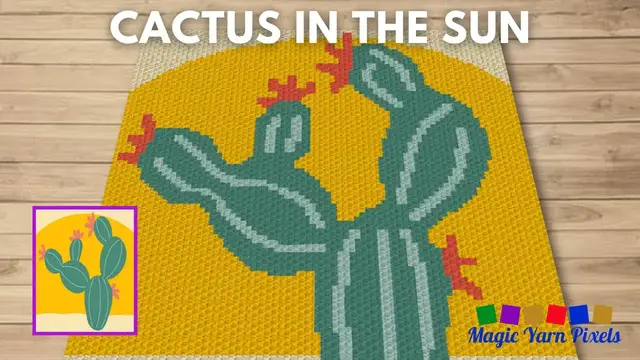 Video thumbnail for FREE GRAPH Cactus In The Sun C2C & Tapestry Crochet Pattern | Magic Yarn Pixels