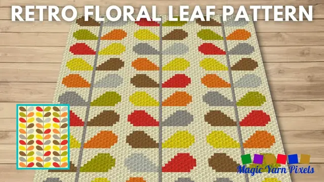 Video thumbnail for FREE GRAPH Retro Floral Leaf Pattern C2C & Tapestry Crochet Pattern | Magic Yarn Pixels
