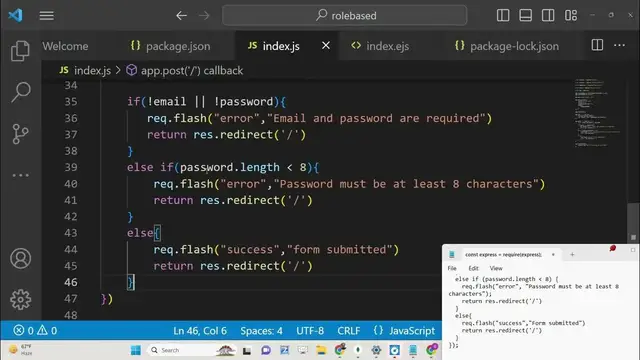 Video thumbnail for Node.js Form Validation & Display Flash Messages Using express-flash Module in Express.js