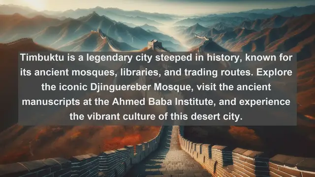 Video thumbnail for Discovering Mali: Top 10 Must-Visit Attractions in West Africa's Cultural Gem